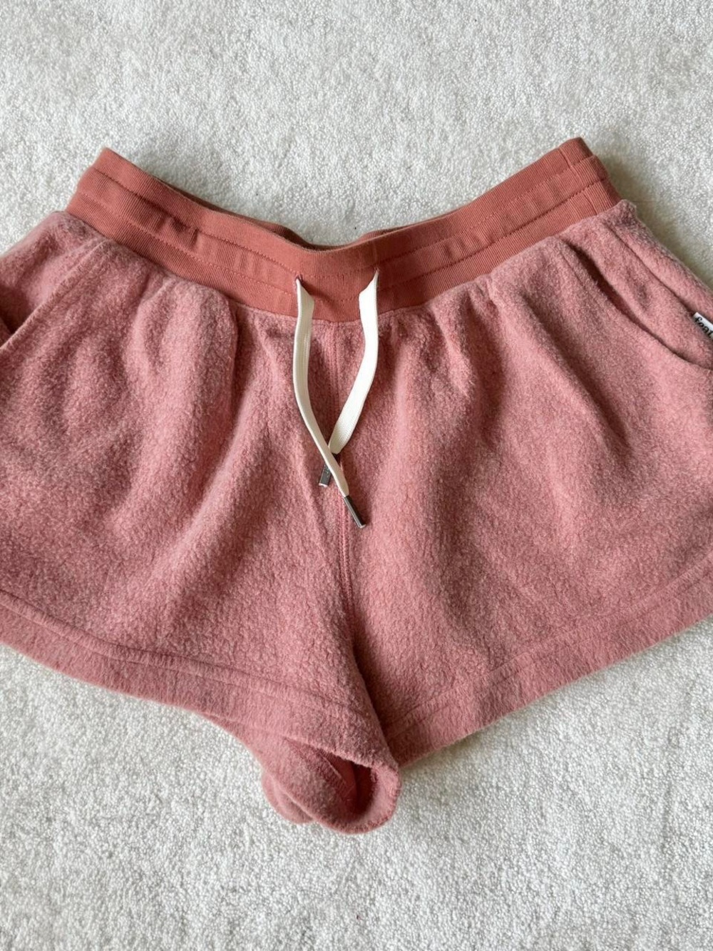 Cozy Athletic Fleece Shorts in Dusty Rose